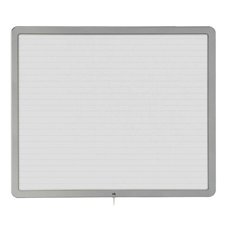 United Visual Products Sliding Door Wood Corkboard, 60"x36", Waln, UV9004OCS-WALNUT-BLACK UV9004OCS-WALNUT-BLACK